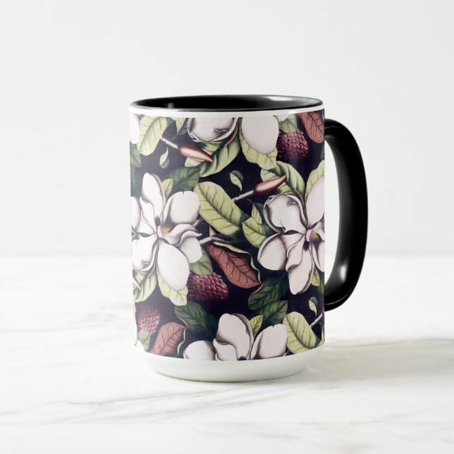 Mug Motif de fleurs Magnolia (Devant droit)