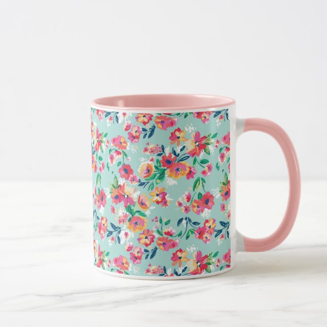 Mug Motif de fleurs peint (Droite)