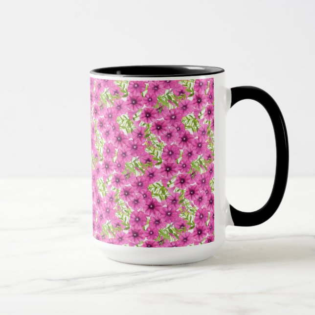 Mug Motif de fleurs pétunia rose (Droite)