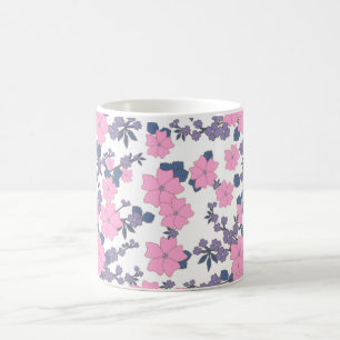 Mug Motif DE FLEURS ROSE ET PURPLE