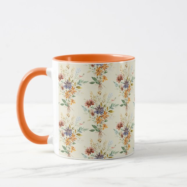 Mug Motif de fleurs sauvages d'automne (Gauche)