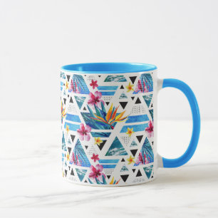 Mug Motif de fleurs tropical géométrique