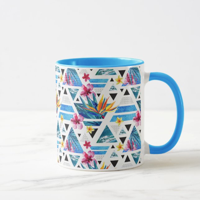 Mug Motif de fleurs tropical géométrique (Droite)