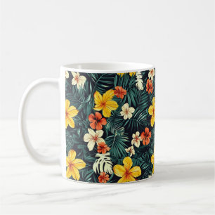 Mug Motif de fleurs tropicales jaunes