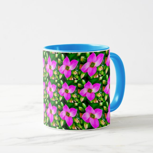 Mug Motif de fleurs tropicales roses (Devant droit)