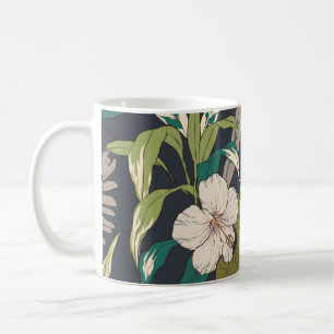 Mug Motif de fleurs tropicales sans joint arrière - pl