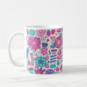 Mug Motif de fleurs vintage. texture botanique transpa
