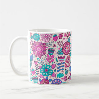 Mug Motif de fleurs vintage. texture botanique transpa