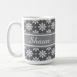 Mug Motif de flocon de neige de couleur et de nom pers