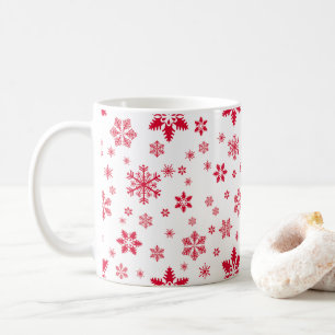 Mug Motif de flocon de neige, Flammes de neige rouges,