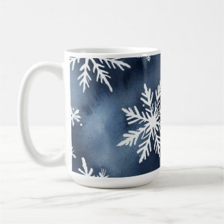 Mug Motif de flocons de neige à l'aquarelle en bleu ma