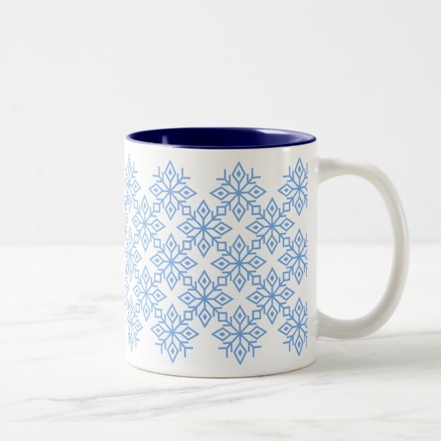 Mug Motif de flocons de neige bleu clair (Droit)
