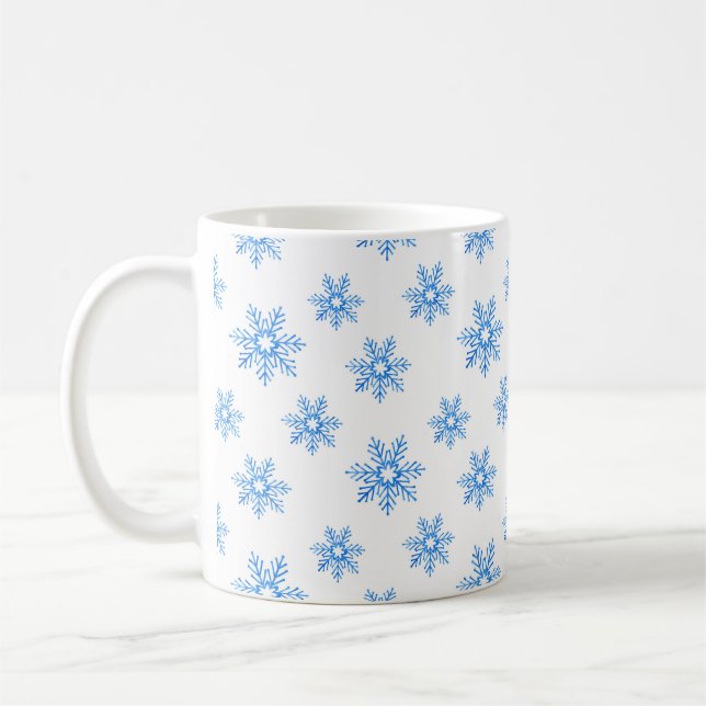 Mug Motif de flocons d'eau bleu (Gauche)