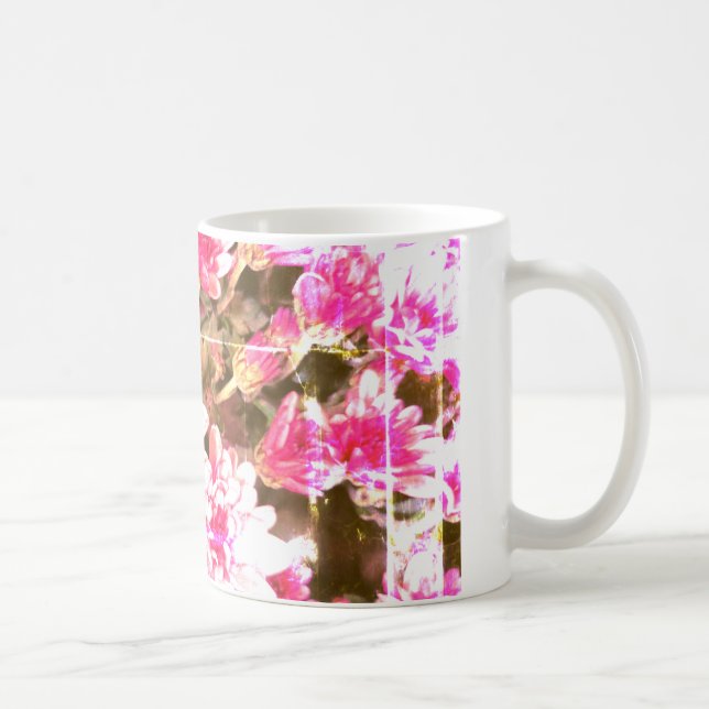 Mug Motif de floraison florale rose – Conception botan (Droite)