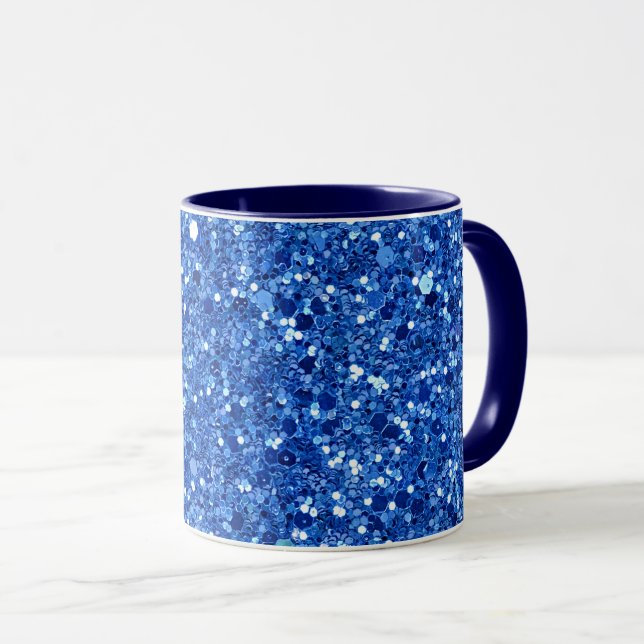 Mug Motif de fond bleu scintillant  (Devant droit)