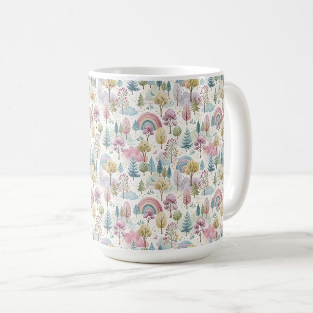Mug Motif de forêt de Pâques pastel  (Devant droit)