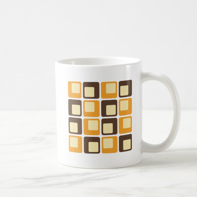 Mug motif de formes Carré rétro les années 70 (Droite)