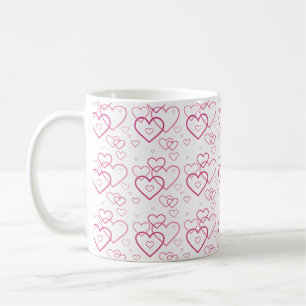 Mug Motif de formes de cœur rose