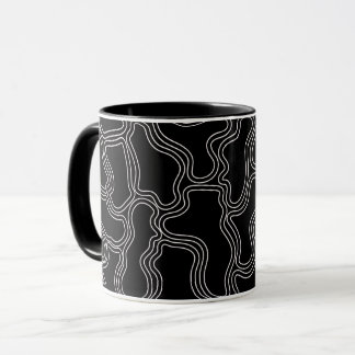 MUG MOTIF DE FORMES DE LIGNE BLANCHE