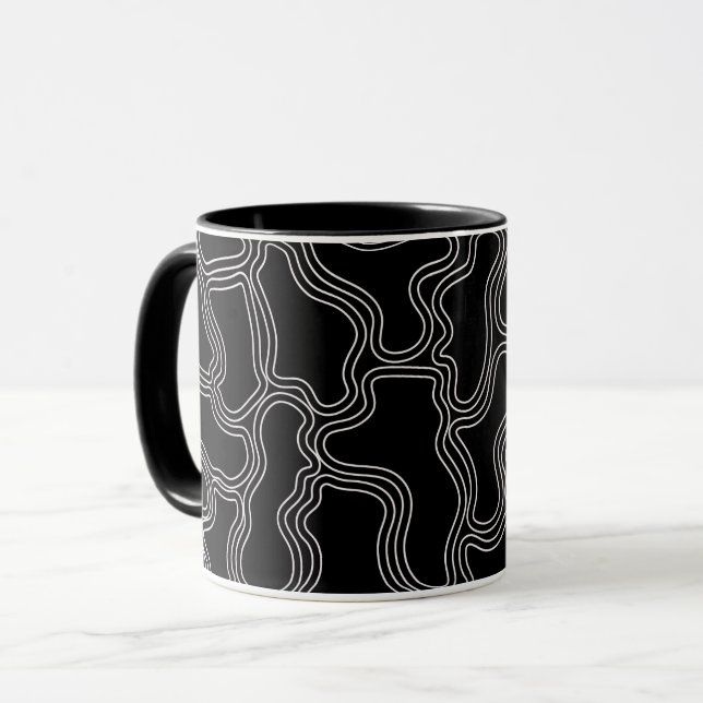 MUG MOTIF DE FORMES DE LIGNE BLANCHE (Devant gauche)