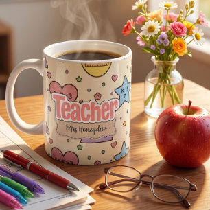 Mug Motif de formes mathématiques d'enseignant mignon