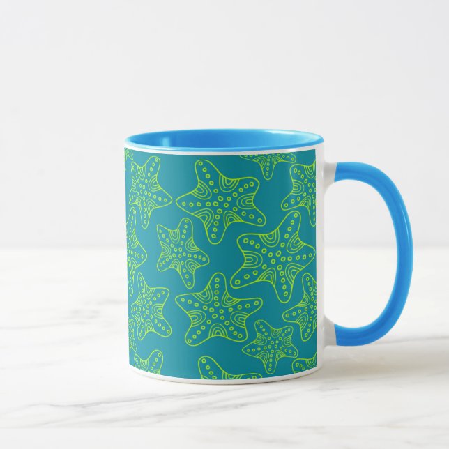 Mug Motif de foule d'étoiles de mer (Droite)