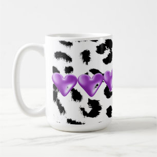 Mug Motif De Fourrure Léopard Avec Coeurs