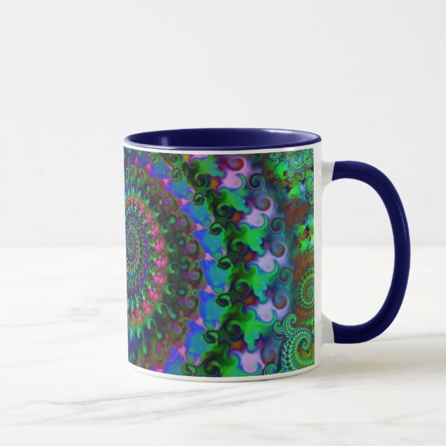 Mug Motif de fractale d'arc-en-ciel de hippie (Droite)