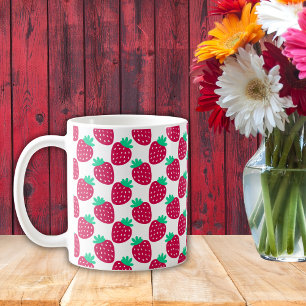 Mug Motif de fraise mini mignonne en rouge et vert