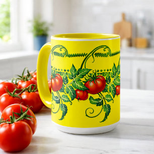 Mug Motif de frise de tomates de jardin Art nouveau ré