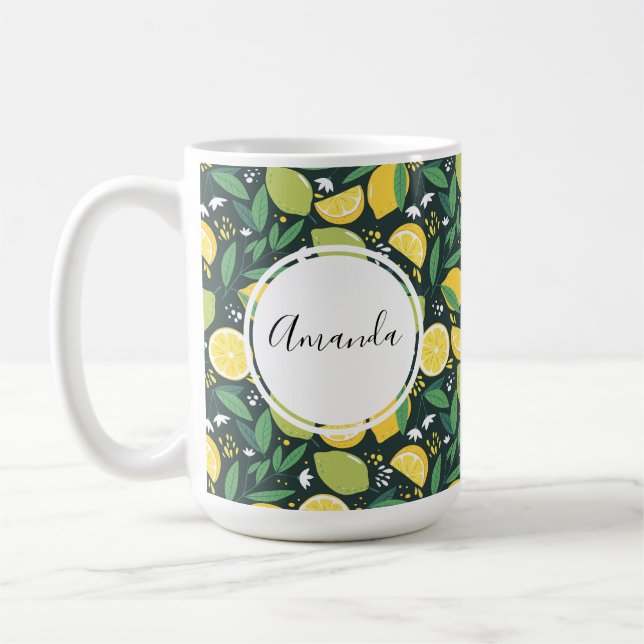 Mug Motif de Fruits de citron jaune et de citron vert (Gauche)