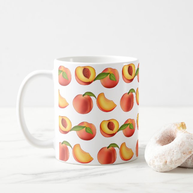 Mug Motif de fruits de pêche (Avec donut)