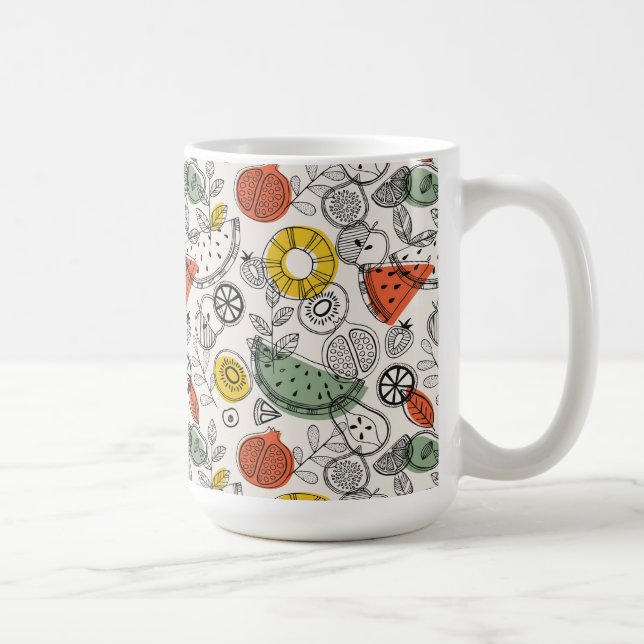 Mug Motif de fruits de style Vintage rétro (Droite)