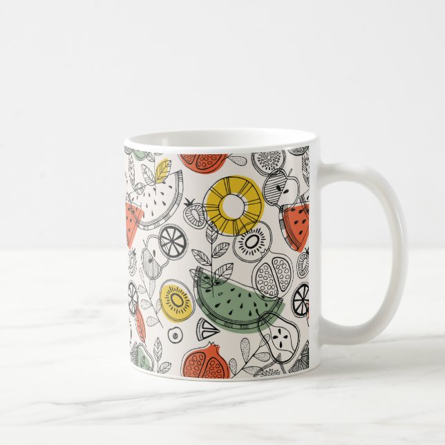 Mug Motif de fruits de style Vintage rétro (Droite)