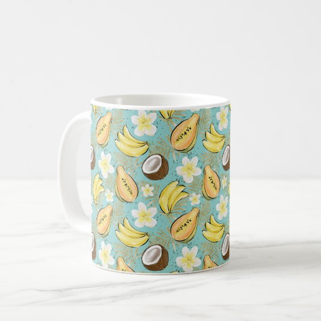 Mug Motif de fruits tropicaux d'été (Devant gauche)