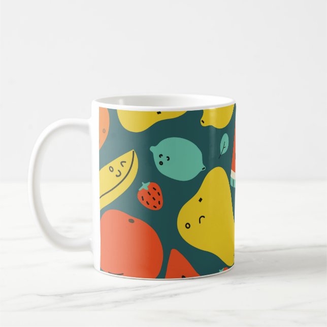 Mug Motif de fruits tropicaux tiré à la main (Gauche)