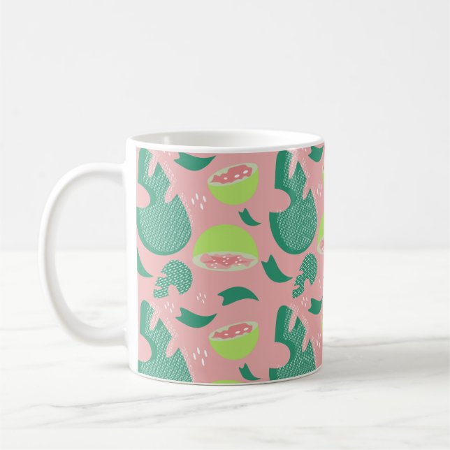 Mug Motif de fruits vert rose goyave (Gauche)