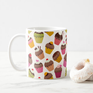 Mug Motif de gâteau, Motif de muffin, Chocolat, Coeurs
