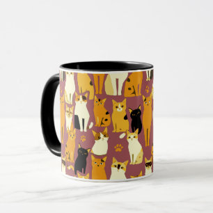 Mug Motif de Ginger, Chats noirs et blancs