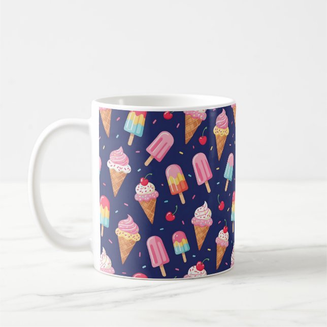 Mug Motif de glace, de sucettes glacées et de cerises (Gauche)