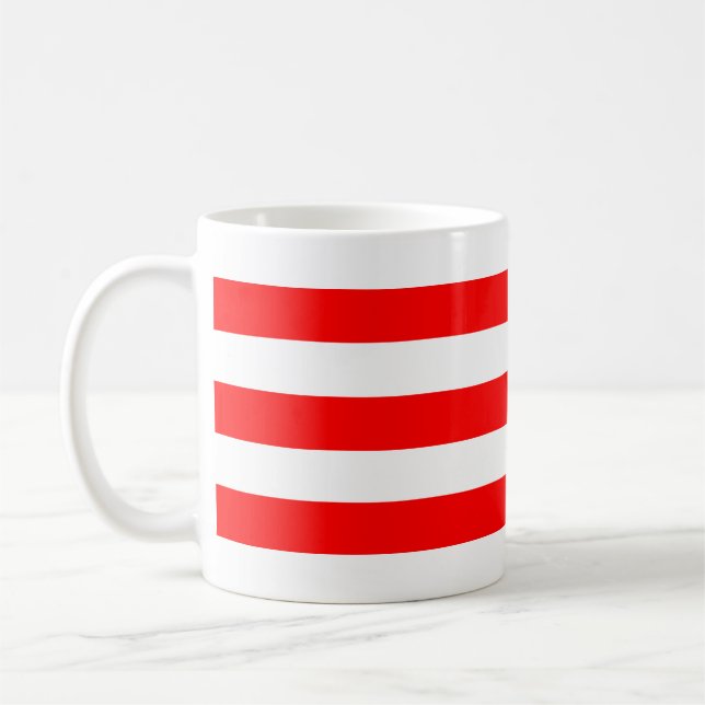 Mug Motif de grandes bandes horizontales rouges et bla (Gauche)