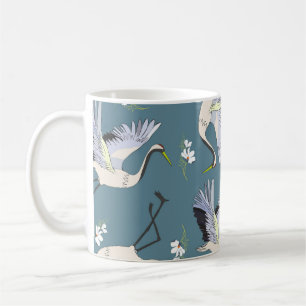 Mug Motif de grue, illustration Flying Bird.