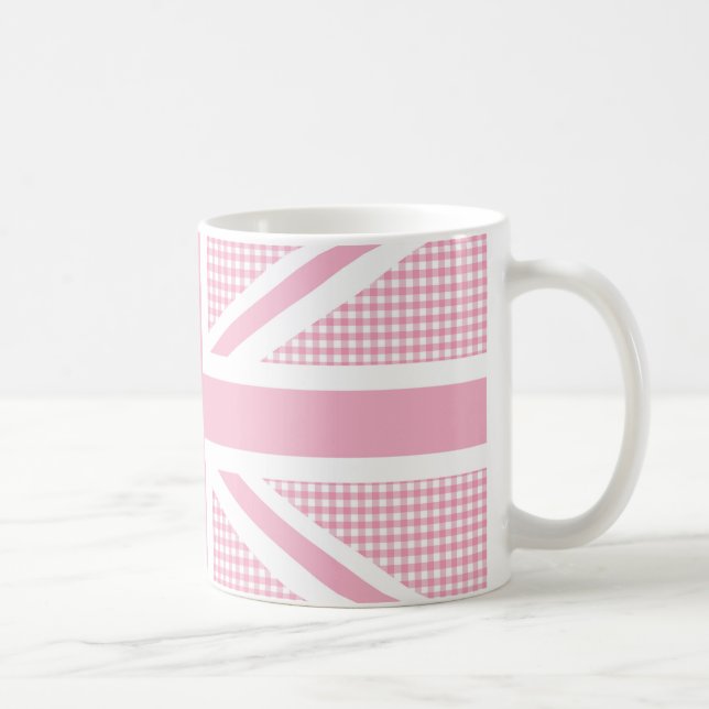 Mug Motif de guingan de rose en pastel de drapeau (Droite)
