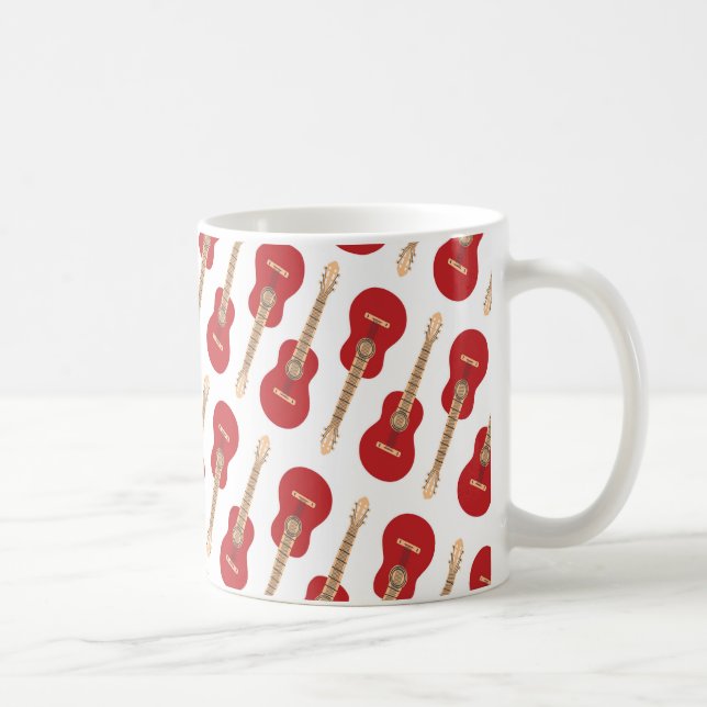 Mug Motif de guitare rouge (Droite)