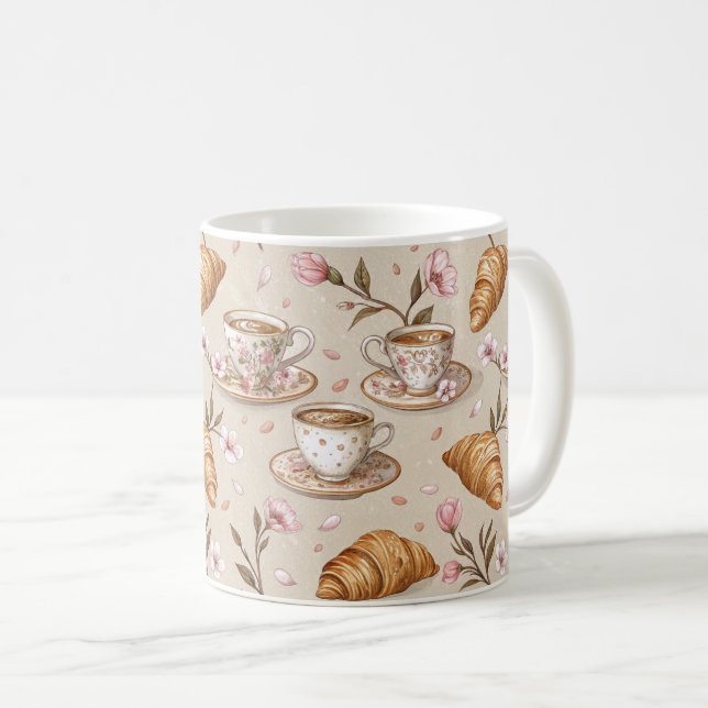 Mug Motif de housse de café Fleur de Cerisier (9) (Devant droit)