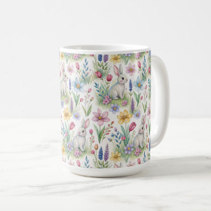 Mug Motif de jardin de lapin de printemps