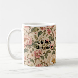 Mug Motif de jardin de pivoines et de roses romantique