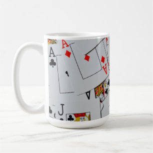 Mug Motif de jeu de cartes à jouer éparpillées,
