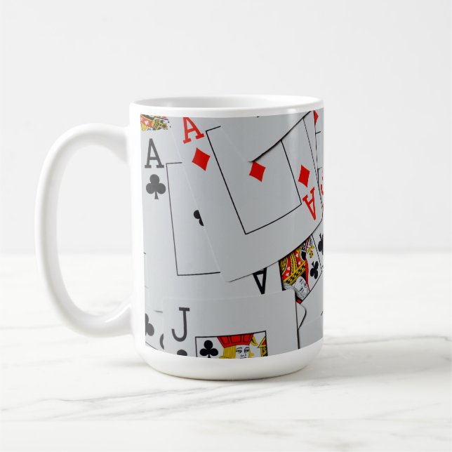 Mug Motif de jeu de cartes à jouer éparpillées, (Gauche)