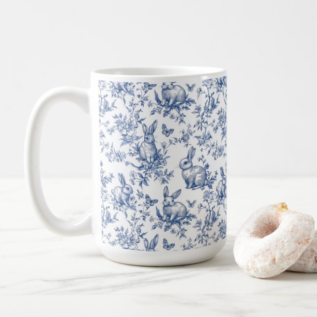 Mug Motif de la Chinoiserie des lapins du printemps (Avec donut)
